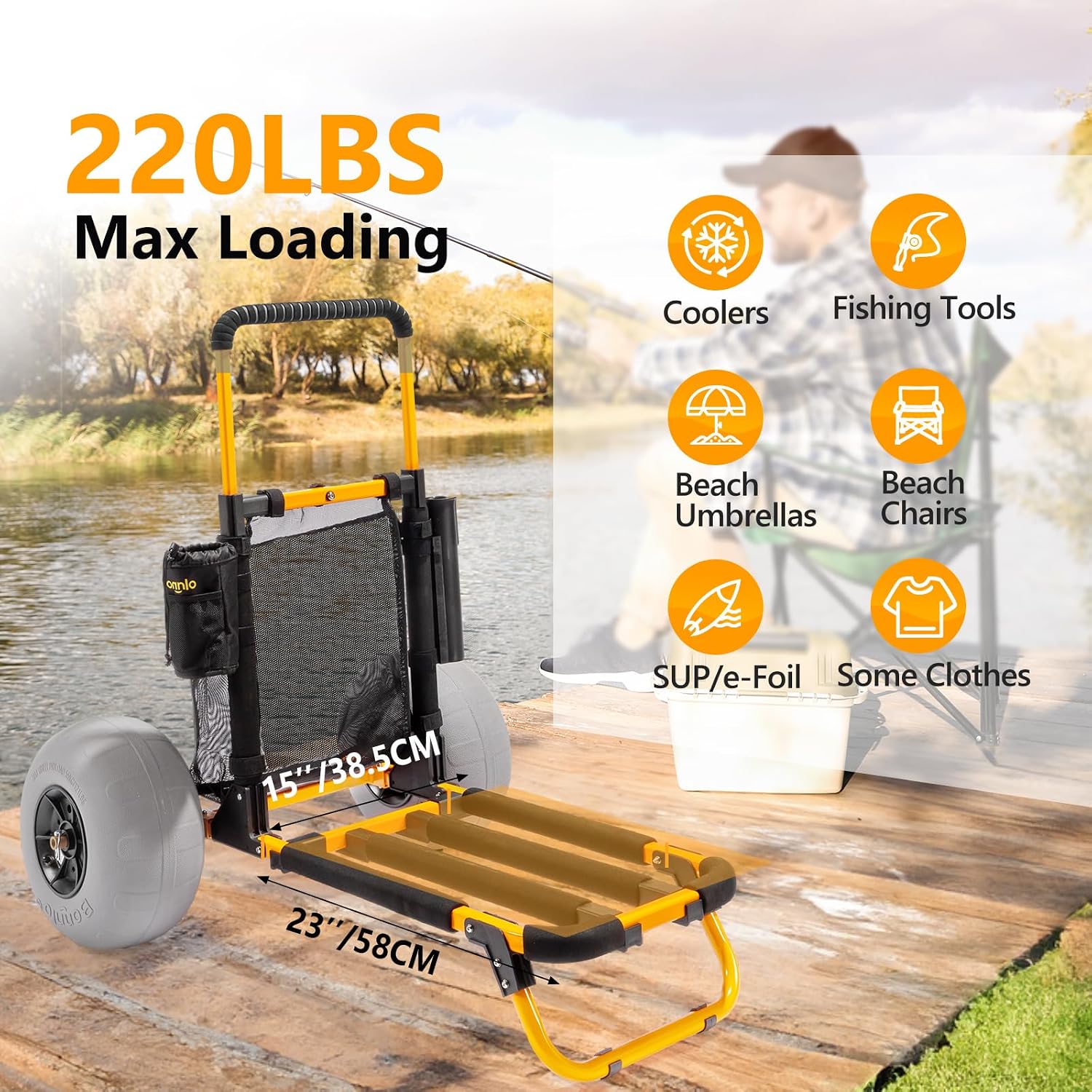 Chariot de plage Bonnlo, chari - Rod Holder Fishing avis et prix